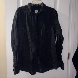 Merona Men's Navy Casual Button Down Shirt Size: M